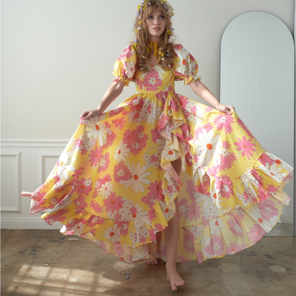 The Goldie Ruffle Gown